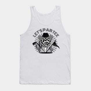 Disco Party Lets Par Tee Funny Golfing Quote with Cowboy Hat Tank Top